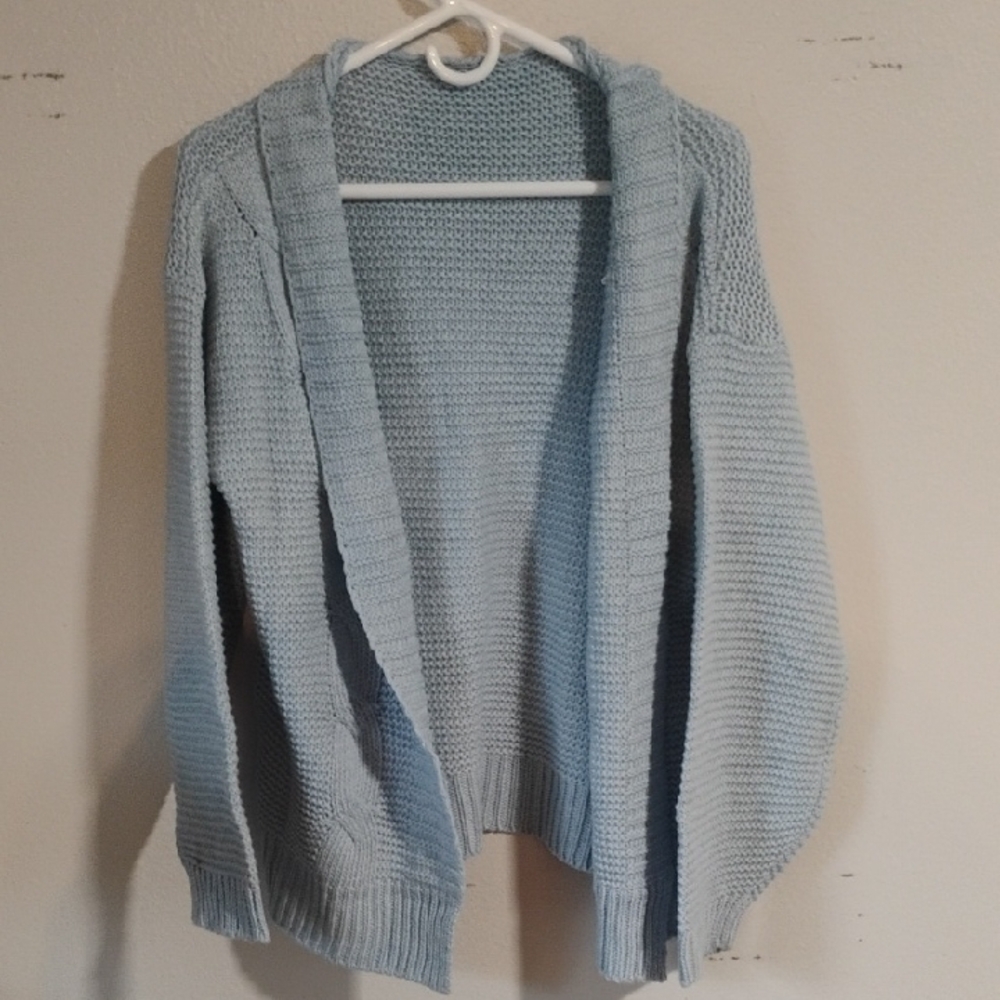 SHEIN Light Blue Open-Front Cardigan